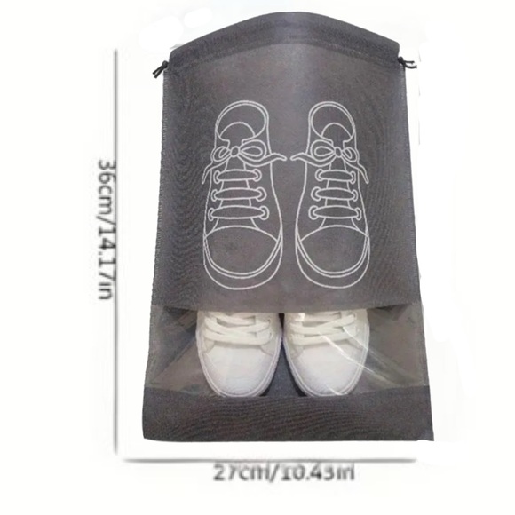 Shoe Storage Bags, NEW, Travel Shoe Protection, Gray, Set of 5 - Picture 4 of 7